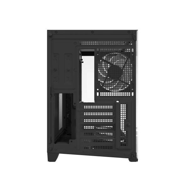 zalman D40 Black, ATX Mid-Tower PC Case, Dual-Chamber Case with a panoramic view, Seamless Tempered glass at front & left side, Optimal side fan direction for efficient cooling, 1x 120mm ARGB fan at rear, 3x 120mm