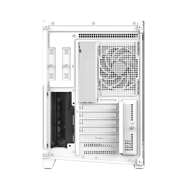 Zalman D40 White, ATX Mid-Tower PC Case, Dual-Chamber Case with a panoramic view, Seamless Tempered glass at front & left side, Optimal side fan direction for efficient cooling, 1x 120mm ARGB fan at rear, 3x 120mm