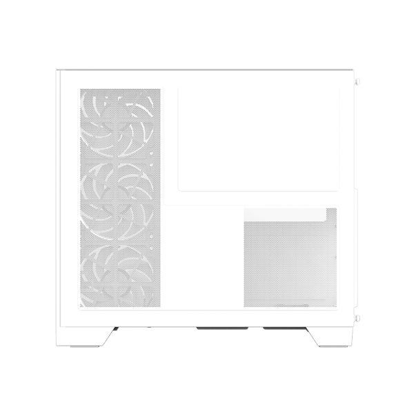 Zalman D40 White, ATX Mid-Tower PC Case, Dual-Chamber Case with a panoramic view, Seamless Tempered glass at front & left side, Optimal side fan direction for efficient cooling, 1x 120mm ARGB fan at rear, 3x 120mm
