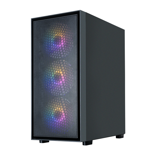 Zalman S6 Black, ATX Mid-Tower PC Case, 3x 140mm FRGB fan at front and 1x 120mm FRGB fan at rear pre-Installed, T/G with ball stud & socket, USB Type-C port included