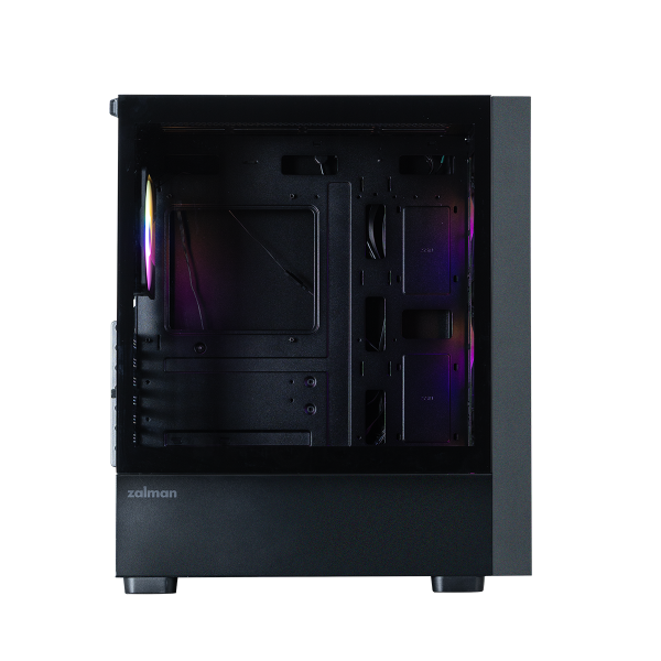 Zalman S6 Black, ATX Mid-Tower PC Case, 3x 140mm FRGB fan at front and 1x 120mm FRGB fan at rear pre-Installed, T/G with ball stud & socket, USB Type-C port included