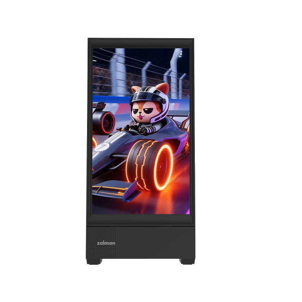Zalman Z20 DS Black, ATX Mid-Tower PC Case, built-in 15.6 IPS LCD Display, 1x 120mm Black fan at rear, 2x 140mm Black fan at front, USB3.1 Type-C port