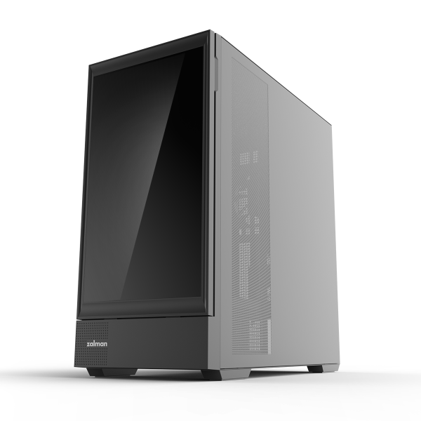 Zalman Z20 DS Black, ATX Mid-Tower PC Case, built-in 15.6 IPS LCD Display, 1x 120mm Black fan at rear, 2x 140mm Black fan at front, USB3.1 Type-C port