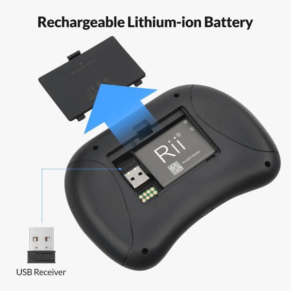 Rii X8BT, mini draadloos toetsenbord met touchpad, Bluetooth 5.0 + 2.4GHz, RGB-verlichting, oplaadbaar, USB-C