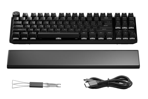 be quiet! Light Mount TKL compact Keyboard, Silent Linear Switches, US-ANSI layout, 3D Media Wheel, ARGB, Swappable 5-pin MX switches
