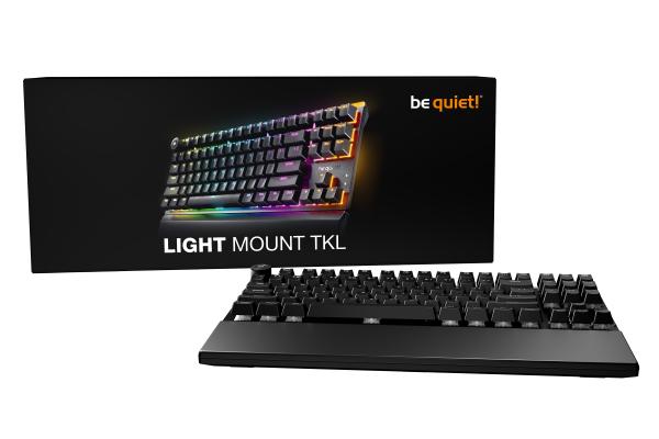 be quiet! Light Mount TKL compact Keyboard, Silent Tactile Switches, US-ANSI layout, 3D Media Wheel, ARGB, Swappable 5-pin MX switches