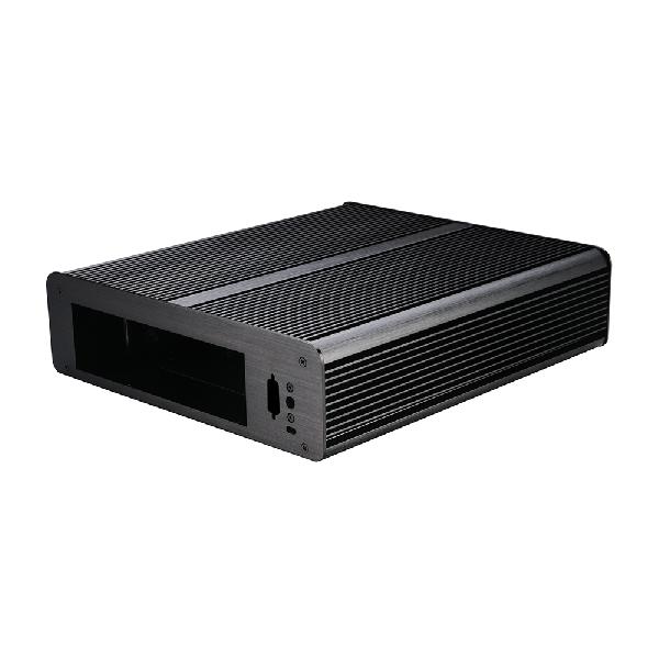 Akasa Euler M v2, Fanless solid Aluminium THIN Mini ITX Case, VESA Mountable, 120W PSU, needs 19v depending on mainboard