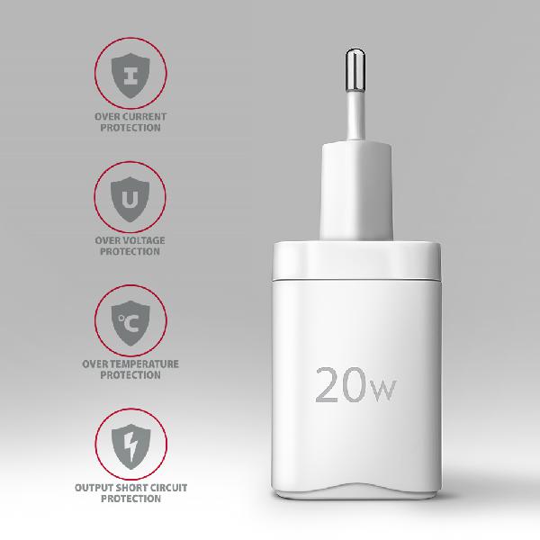 AXAGON ACU-PQ20W wall charger QC3.0/AFC/FCP + PD type-C, 20W, white