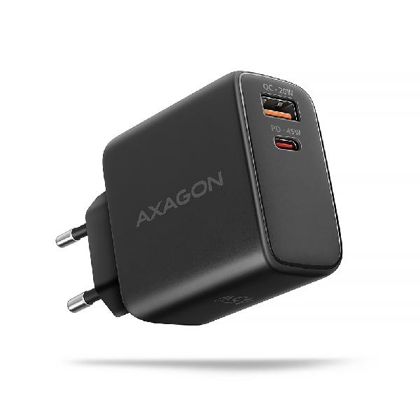 AXAGON ACU-PQ45 wall charger QC3.0,4.0/AFC/FCP/PPS/Apple + PD type-C, 45W, black