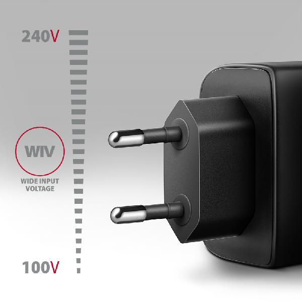 AXAGON ACU-PQ45 wall charger QC3.0,4.0/AFC/FCP/PPS/Apple + PD type-C, 45W, black