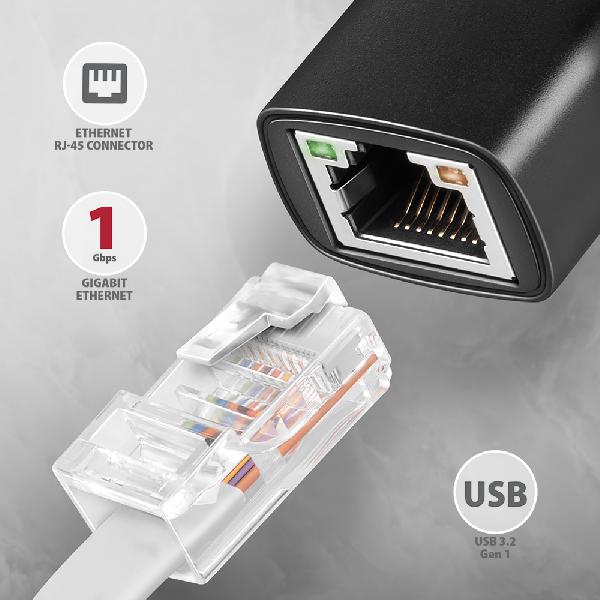 AXAGON ADE-AR USB-A 3.2 Gen 1 - Gigabit Ethernet adapter, Realtek 8153, auto install