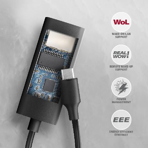 AXAGON ADE-AR USB-A 3.2 Gen 1 - Gigabit Ethernet adapter, Realtek 8153, auto install