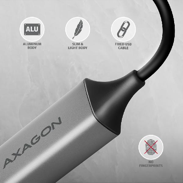AXAGON ADE-TXCA USB-C + USB-A 3.2 Gen 1 - Gigabit Ethernet adapter, Asix AX88179