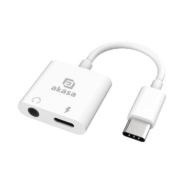 Akasa USB Type-C to 3.5mm Headphone Jack & PD 15W charging port