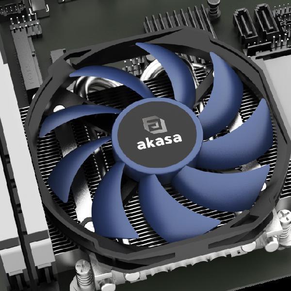 Akasa ALUCIA H4i, Low profile 4 heatpipes CPU cooler, Intel S11XX , 1200, 1700, max 95 Watt TDP