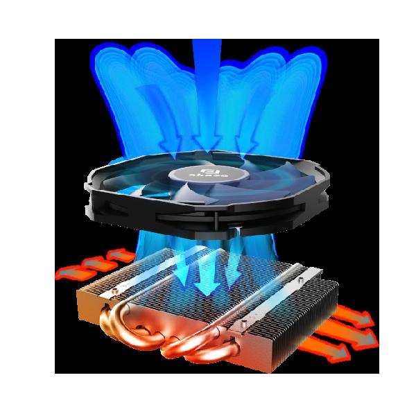 Akasa ALUCIA H4i, Low profile 4 heatpipes CPU cooler, Intel S11XX , 1200, 1700, max 95 Watt TDP