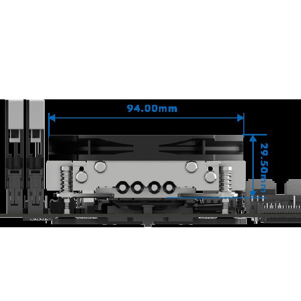 Akasa ALUCIA H4i, Low profile 4 heatpipes CPU cooler, Intel S11XX , 1200, 1700, max 95 Watt TDP