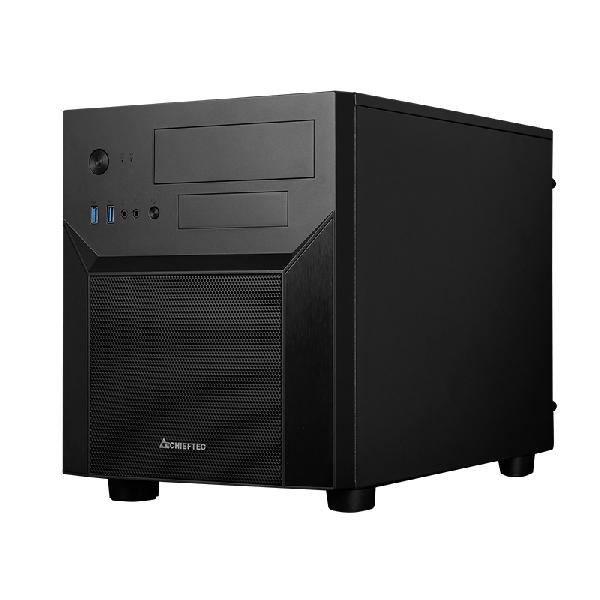 Chieftec Pro Cube Mesh // Black , M-ATX Cube, 390mm x 265mm x 325mm (Stand +22mm), 2x USB3.0 (USB3.1 Gen 1), 1x USB2.0, Audio-out (AZALIA / HD-Audio), Mic-in, graphics max 320mm, CPU cooler max 150mm