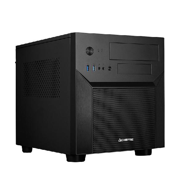 Chieftec Pro Cube Mesh // Black , M-ATX Cube, 390mm x 265mm x 325mm (Stand +22mm), 2x USB3.0 (USB3.1 Gen 1), 1x USB2.0, Audio-out (AZALIA / HD-Audio), Mic-in, graphics max 320mm, CPU cooler max 150mm