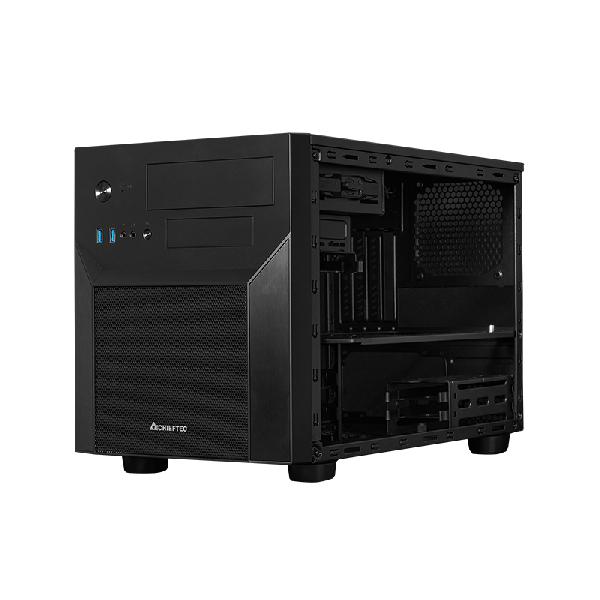 Chieftec Pro Cube Mesh // Black , M-ATX Cube, 390mm x 265mm x 325mm (Stand +22mm), 2x USB3.0 (USB3.1 Gen 1), 1x USB2.0, Audio-out (AZALIA / HD-Audio), Mic-in, graphics max 320mm, CPU cooler max 150mm