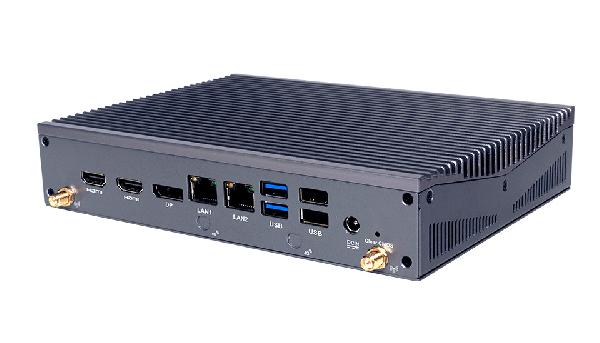 Giada MiniPC barebone DF612 i3-1215U, Fanless, 2xSO-DIMM DDR4, M2 for SSD, M2 for WiFi, 2xGBit LAN i219 RTL8111H, M.2 for 4G, SIM-Card slot, 4x USB3.2 Gen2, 1 x USB-C 3.2 Gen2, 2 x USB2.0, 1xDP 8K, 2x HDMI 4K, audio, 2 x COM