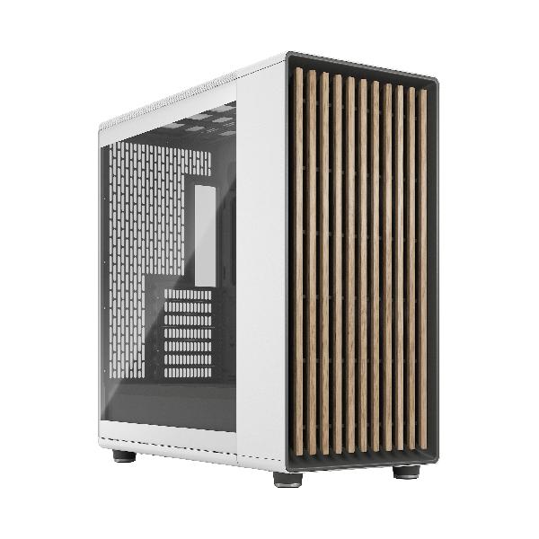 Fractal Design North XL Chalk White TG Clear, (E-)ATX Large Size Mid Tower, 1xUSB 3.1 Gen 2 Type-C, 2xUSB 3.0, Audio & Mic, Wood Front, Tempered Glass Side, 503 x 240 x 509 mm, 3 x Aspect 140 mm PWM Included.
