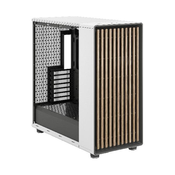 Fractal Design North XL Chalk White TG Clear, (E-)ATX Large Size Mid Tower, 1xUSB 3.1 Gen 2 Type-C, 2xUSB 3.0, Audio & Mic, Wood Front, Tempered Glass Side, 503 x 240 x 509 mm, 3 x Aspect 140 mm PWM Included.