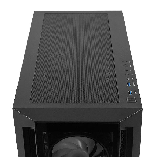 Chieftec Apex // Black, E-ATX Gaming case, T Glass, 4xRGB fan, w/USB Type C