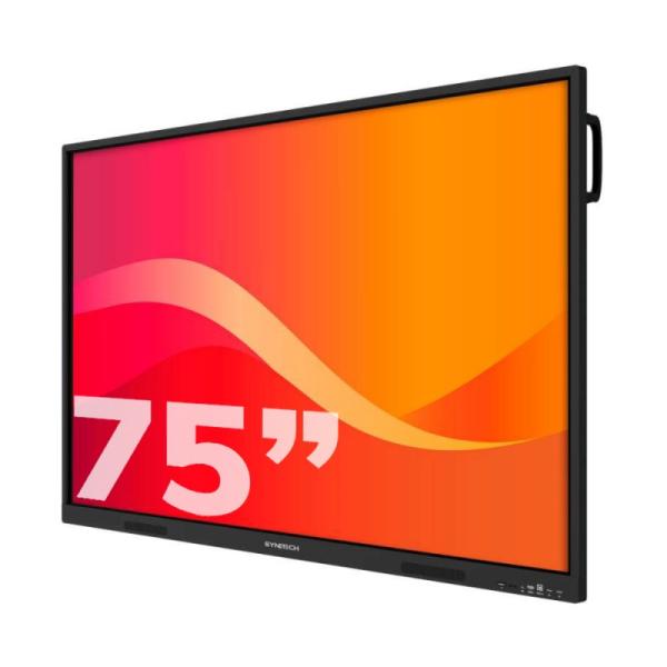 Synetech Piscis Infinity 75 inch 4K interactieve touchscreen, Android 14, 8+128GB, Speakerphone, 16x2 Watt, Microphone, anti-bacterial, EDLA, Screen extension, AI compatible NPU 6T Processor, 2x pen, OPS optional