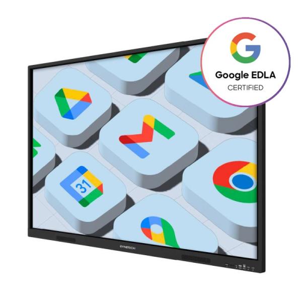 Synetech Piscis Infinity 75 inch 4K interactieve touchscreen, Android 14, 8+128GB, Speakerphone, 16x2 Watt, Microphone, anti-bacterial, EDLA, Screen extension, AI compatible NPU 6T Processor, 2x pen, OPS optional