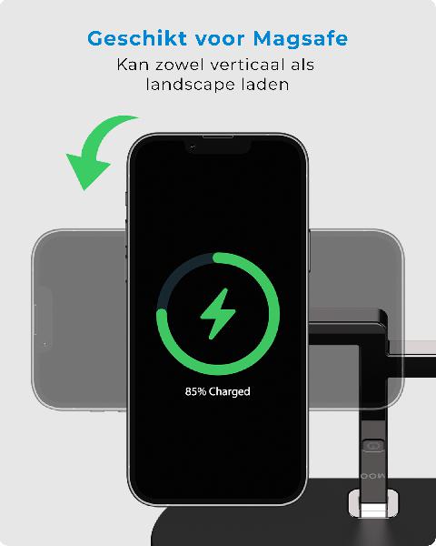 Voomy Wireless C5 - 5-in-1 Draadloze Oplader - Wireless Charger 15W // Zwart