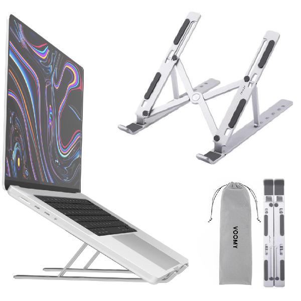 Voomy Office T3 - Laptop Standaard Verstelbaar - Ergonomisch - Aluminium Zilver // Zilver