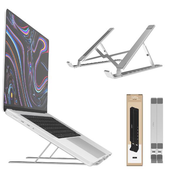 Voomy ECO T5 - Laptop Standaard - Recycled Aluminium - Zilver // Zilver