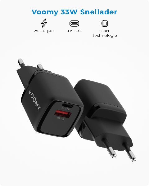 Voomy Charge M33 - Snellader Oplader 33W // Zwart