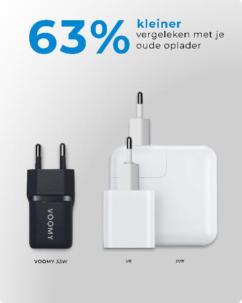 Voomy Charge M33 - Snellader Oplader 33W + USB-C Lightning kabel