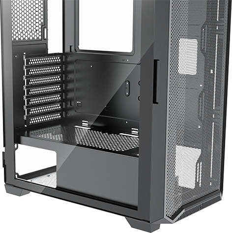 Xilence Xilent Blade II Black, ATX tempered glass window, mesh front case, 3 x 120 mm ARGB fan included