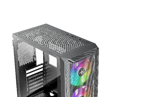 Xilence Xilent Blade II Black, ATX tempered glass window, mesh front case, 3 x 120 mm ARGB fan included